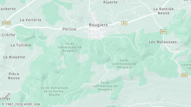 Carte de la zone d'intervention à Rougiers