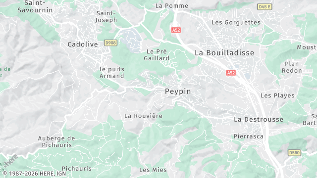 Carte de la zone d'intervention à Peypin