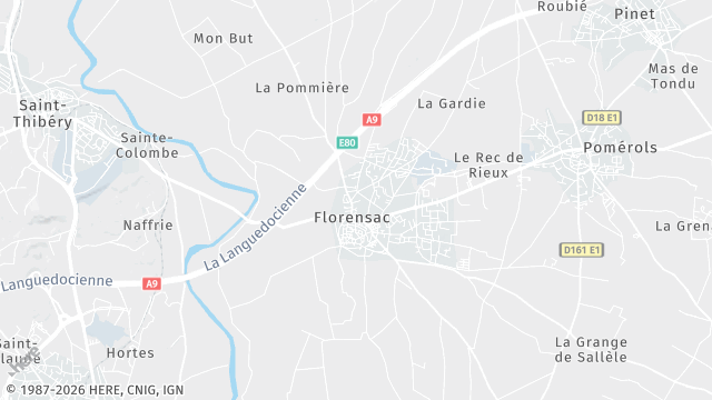 Carte de la zone d'intervention à Florensac