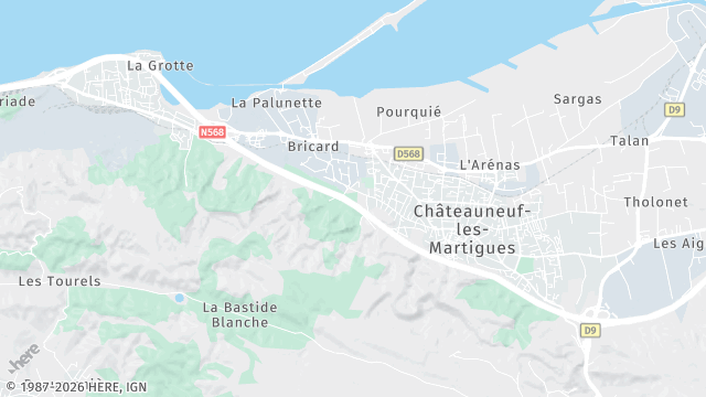 Carte de la zone d'intervention à Châteauneuf-les-Martigues