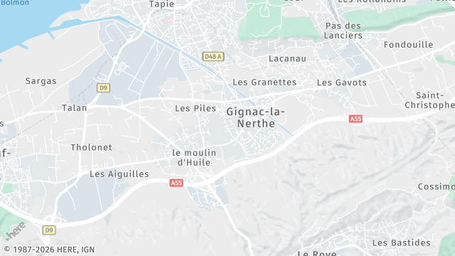 Carte de la zone d'intervention à Gignac-la-Nerthe