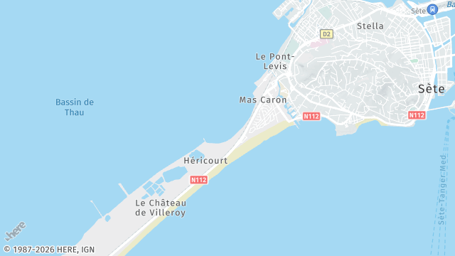 Carte de la zone d'intervention à Sète