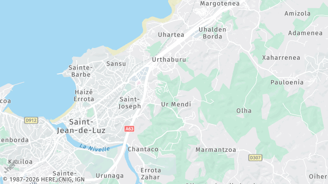 Carte de la zone d'intervention à Saint-Jean-de-Luz