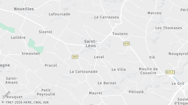 Carte de la zone d'intervention à Saint-Léon