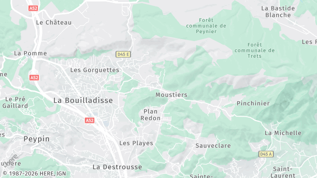 Carte de la zone d'intervention à La Bouilladisse