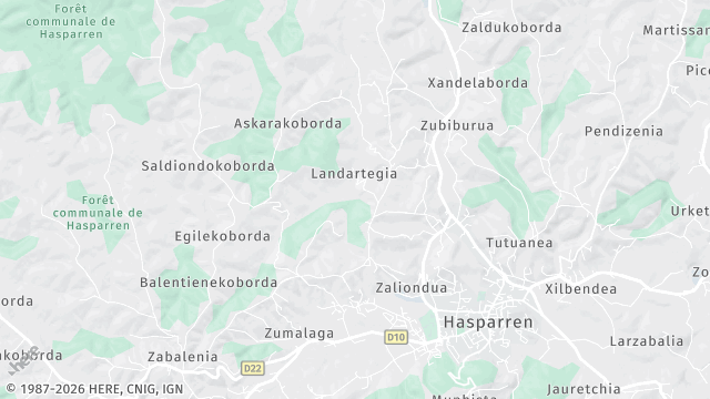 Carte de la zone d'intervention à Hasparren