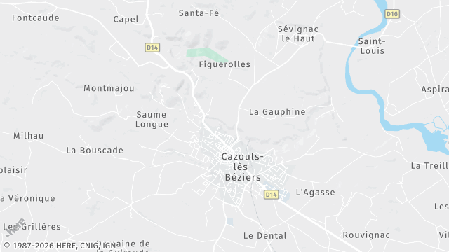 Carte de la zone d'intervention à Cazouls-lès-Béziers