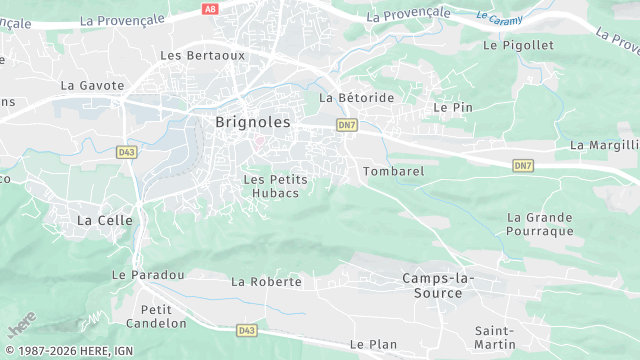 Carte de la zone d'intervention à Brignoles