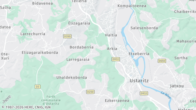 Carte de la zone d'intervention à Ustaritz