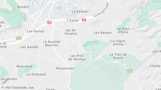 Carte de la zone d'intervention à Vidauban