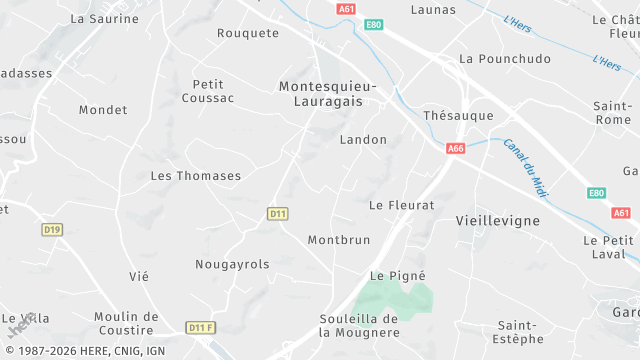 Carte de la zone d'intervention à Montesquieu-Lauragais