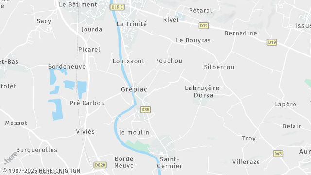 Carte de la zone d'intervention à Grépiac