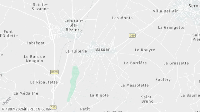 Carte de la zone d'intervention à Bassan