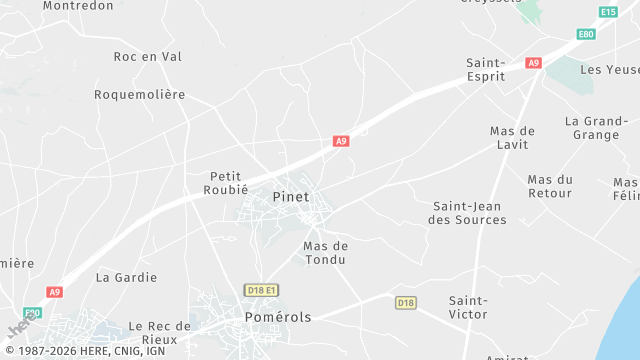 Carte de la zone d'intervention à Pinet