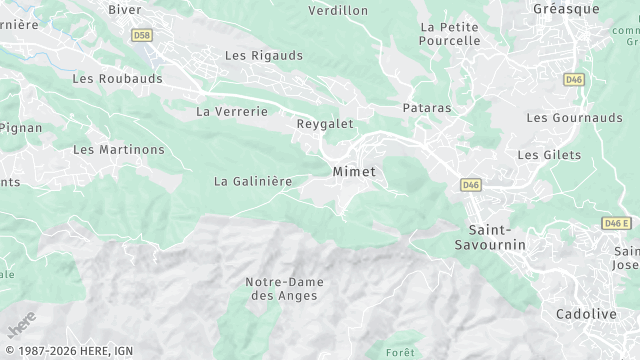 Carte de la zone d'intervention à Mimet