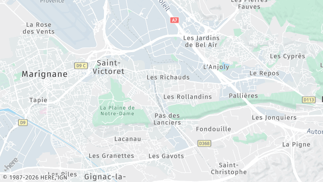 Carte de la zone d'intervention à Saint-Victoret