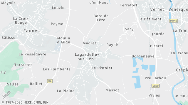 Carte de la zone d'intervention à Lagardelle-sur-Lèze