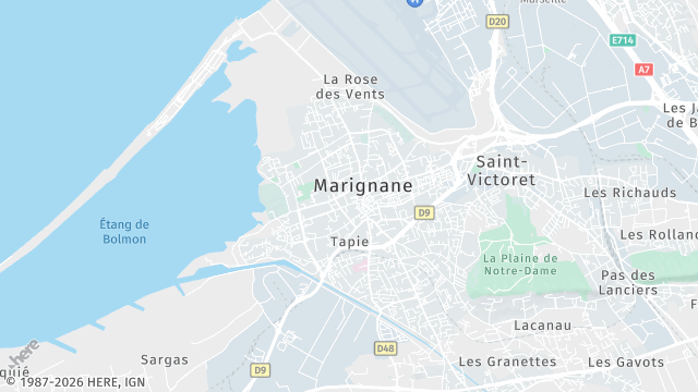 Carte de la zone d'intervention à Marignane