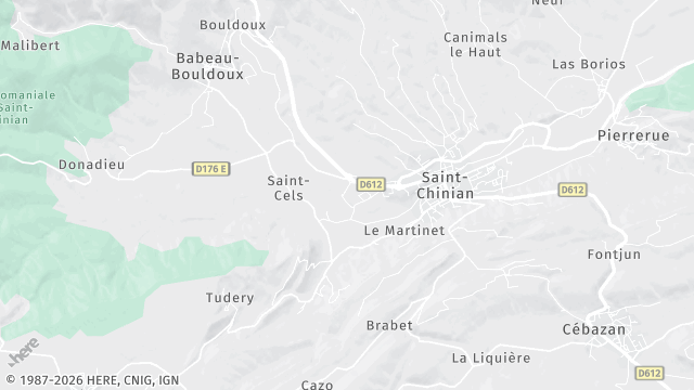 Carte de la zone d'intervention à Saint-Chinian