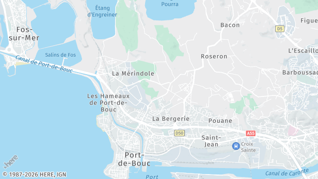Carte de la zone d'intervention à Port-de-Bouc