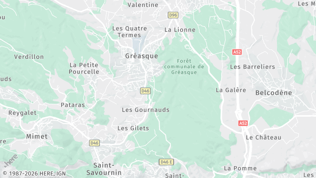 Carte de la zone d'intervention à Gréasque