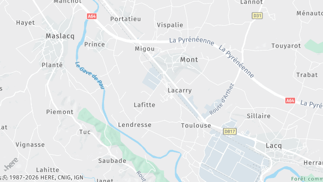 Carte de la zone d'intervention à Mont