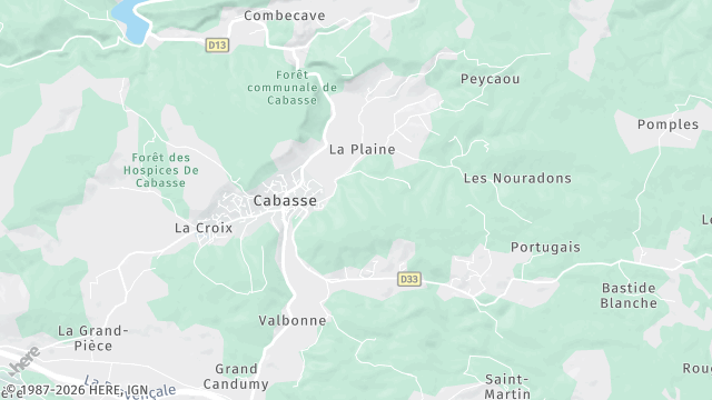 Carte de la zone d'intervention à Cabasse