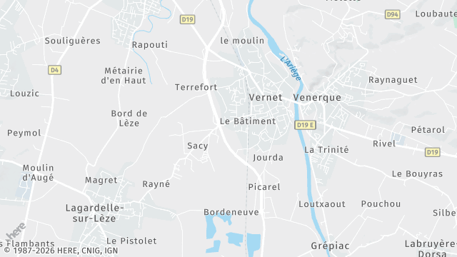Carte de la zone d'intervention à Vernet