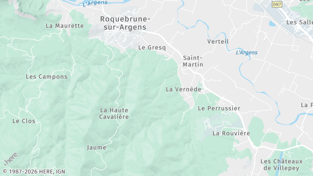 Carte de la zone d'intervention à Roquebrune-sur-Argens