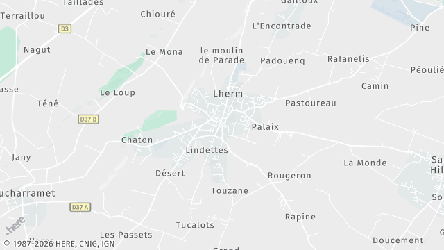 Carte de la zone d'intervention à Lherm