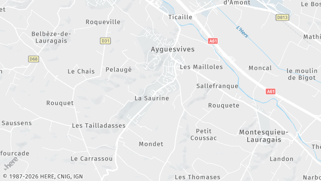 Carte de la zone d'intervention à Ayguesvives