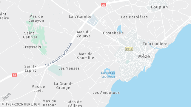 Carte de la zone d'intervention à Mèze