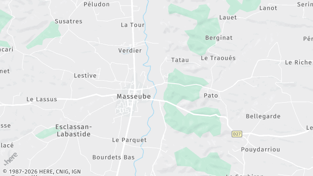 Carte de la zone d'intervention à Masseube