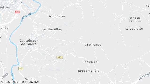 Carte de la zone d'intervention à Castelnau-de-Guers