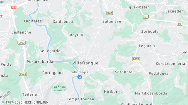 Carte de la zone d'intervention à Villefranque