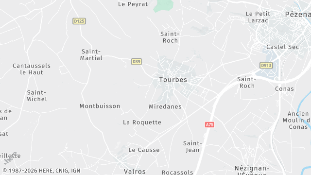 Carte de la zone d'intervention à Tourbes