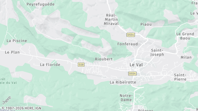 Carte de la zone d'intervention à Le Val
