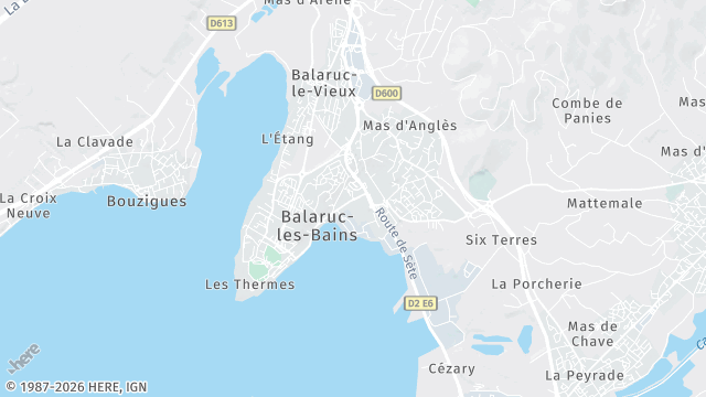 Carte de la zone d'intervention à Balaruc-les-Bains
