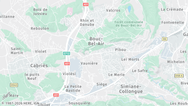 Carte de la zone d'intervention à Bouc-Bel-Air