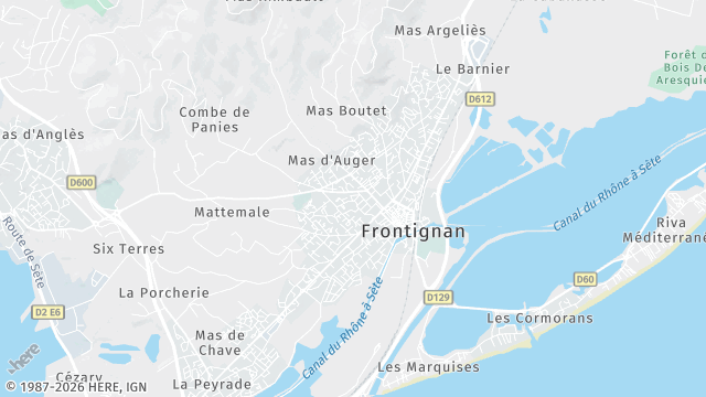 Carte de la zone d'intervention à Frontignan