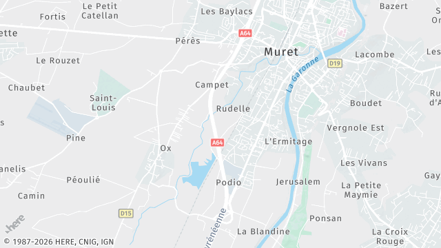 Carte de la zone d'intervention à Muret