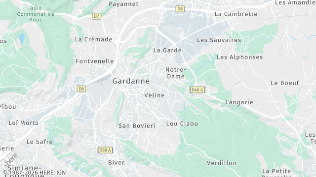 Carte de la zone d'intervention à Gardanne