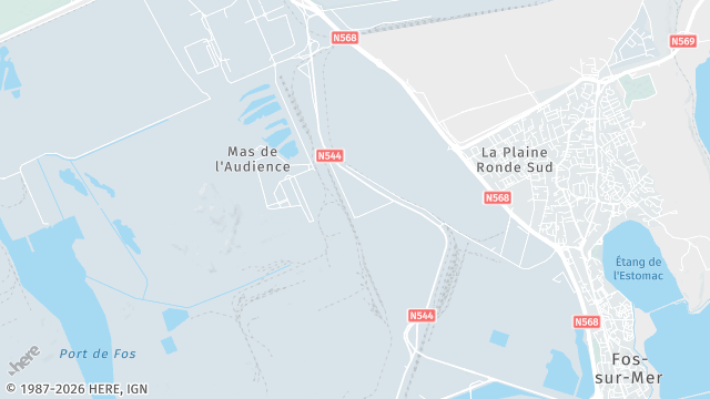 Carte de la zone d'intervention à Fos-sur-Mer