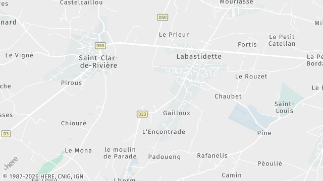 Carte de la zone d'intervention à Labastidette