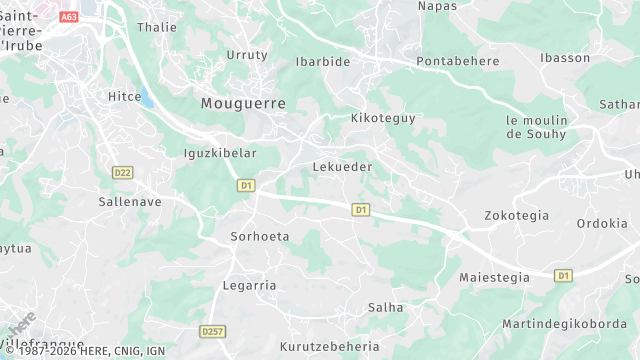 Carte de la zone d'intervention à Mouguerre