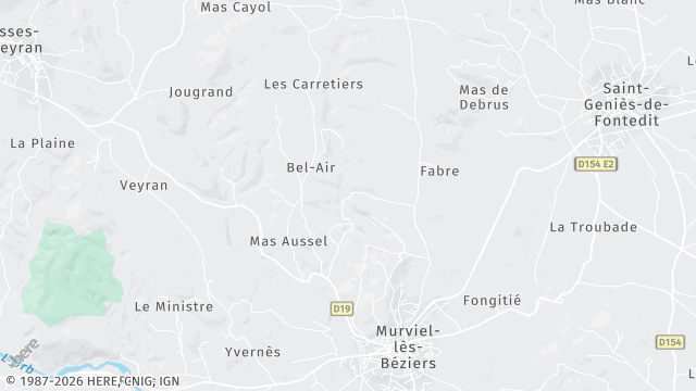 Carte de la zone d'intervention à Murviel-lès-Béziers
