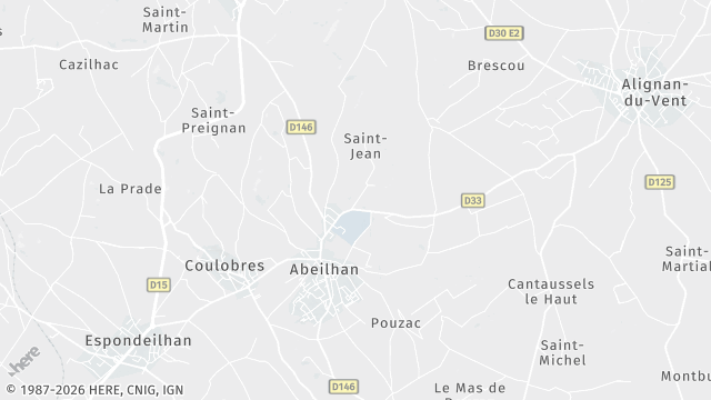 Carte de la zone d'intervention à Abeilhan