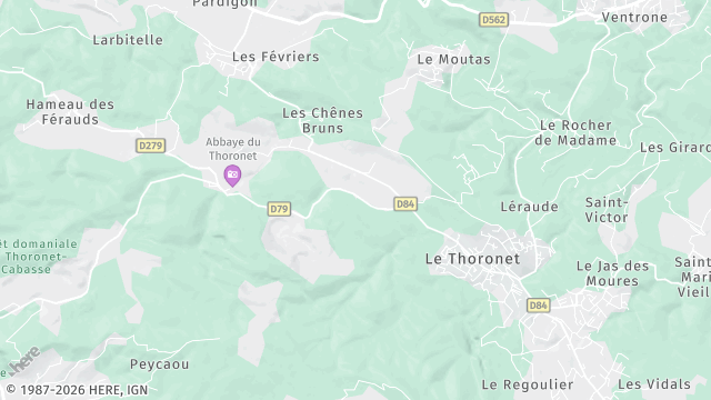 Carte de la zone d'intervention à Le Thoronet