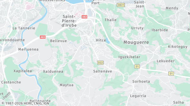 Carte de la zone d'intervention à Saint-Pierre-d'Irube