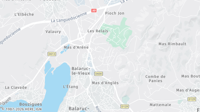 Carte de la zone d'intervention à Balaruc-le-Vieux